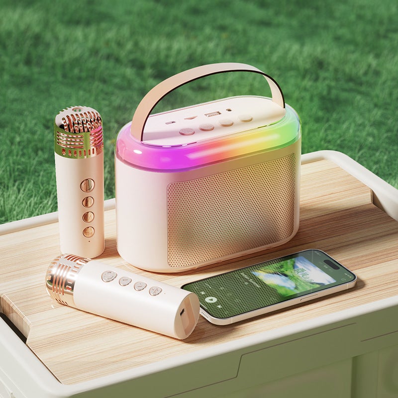 Q6 Wireless Bluetooth Audio Home Colorful Karaoke Microphone Portable Outdoor Speaker Microphone All-In-One Machine - Image 1